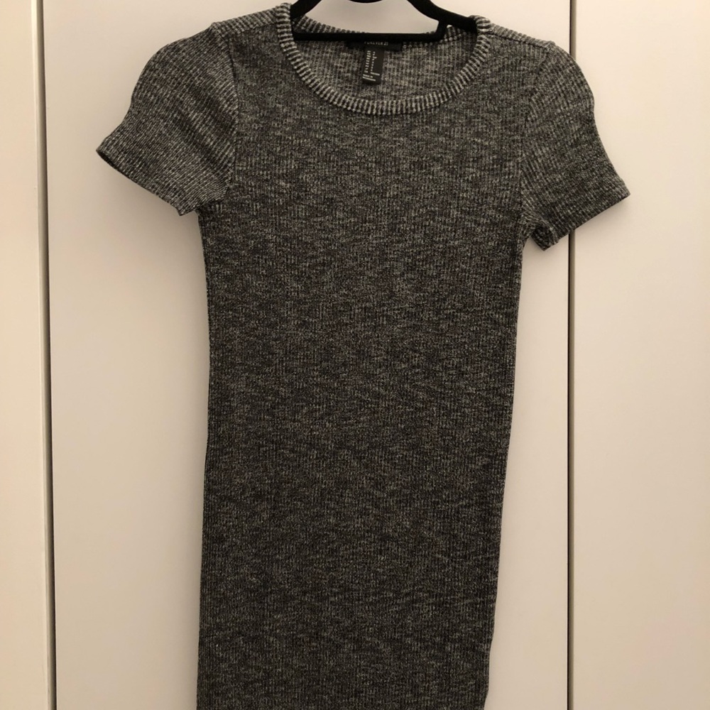 Forever 21 Grey Ribbed Bodycon Dress